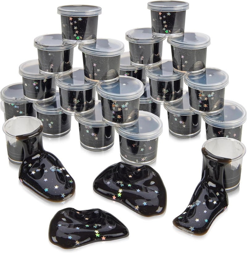 Playbees Black Nebula Slime - 24 Pack - Galaxy Star Slime Party Favors for Kids - Non-Sticky, Stress Relief, Arts & Crafts - Image 1